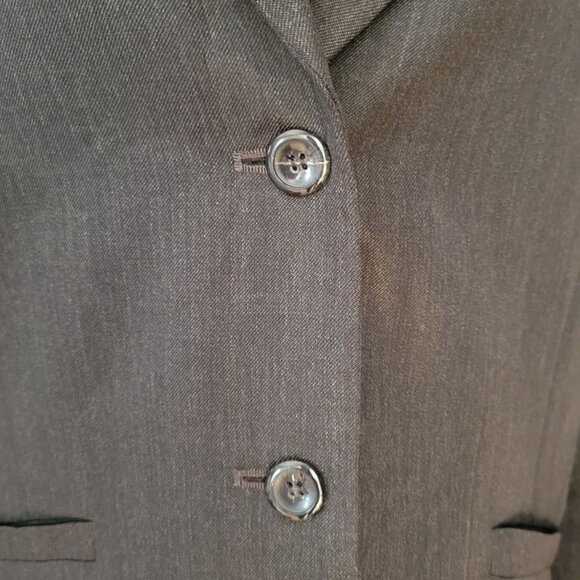 Pendleton Womens Petite Wool Blazer Jacket Charcoal Gray Button Front Size 10 - Picture 3 of 7